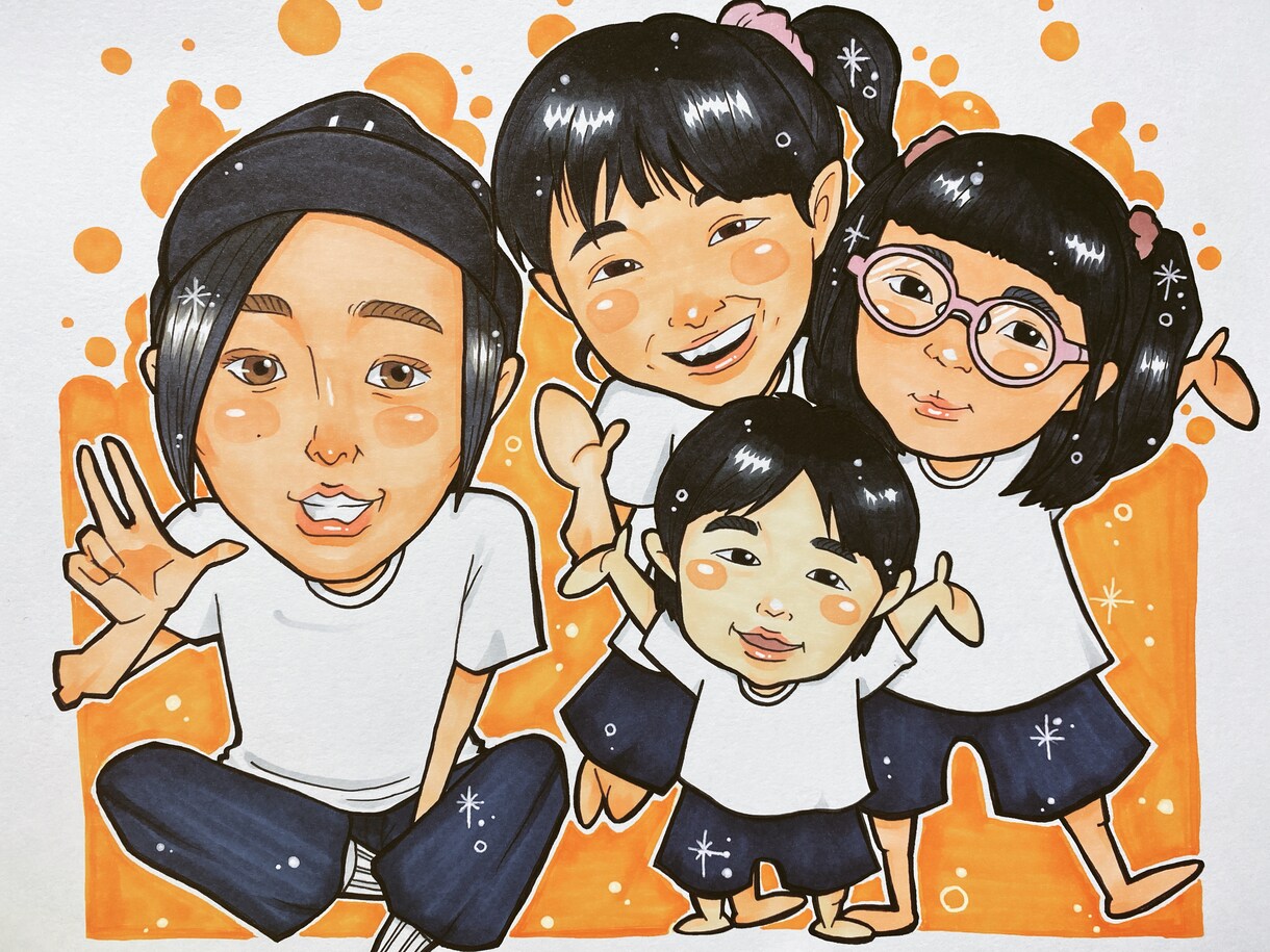 手描きの似顔絵を作成します 思い出やプレゼントに温かい似顔絵を。 イメージ8