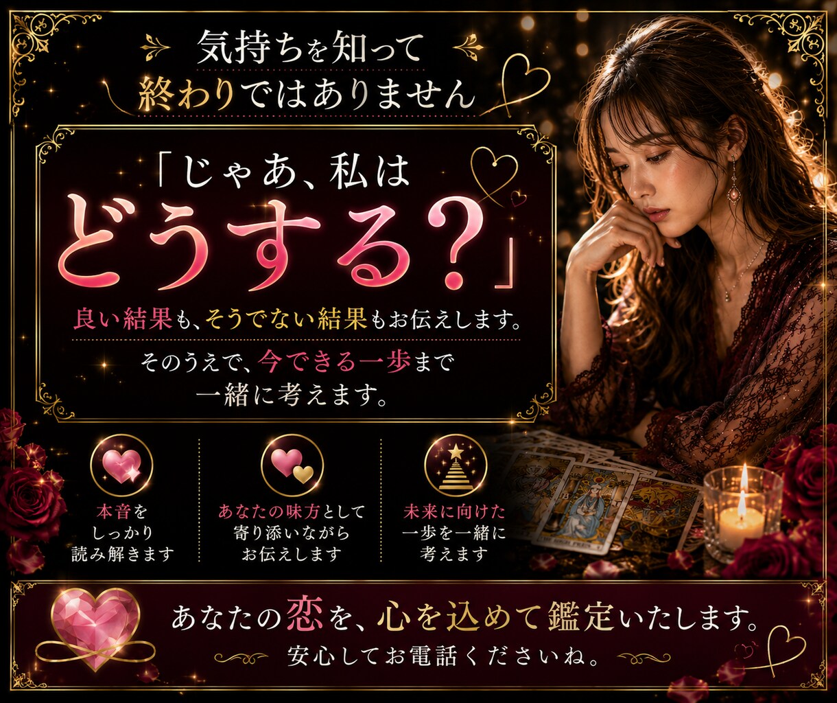 あの人の本当の気持ちを霊感タロットで読み解きます 連絡が減った・曖昧な関係・片思い｜言葉にしない本音今後を鑑定 イメージ4