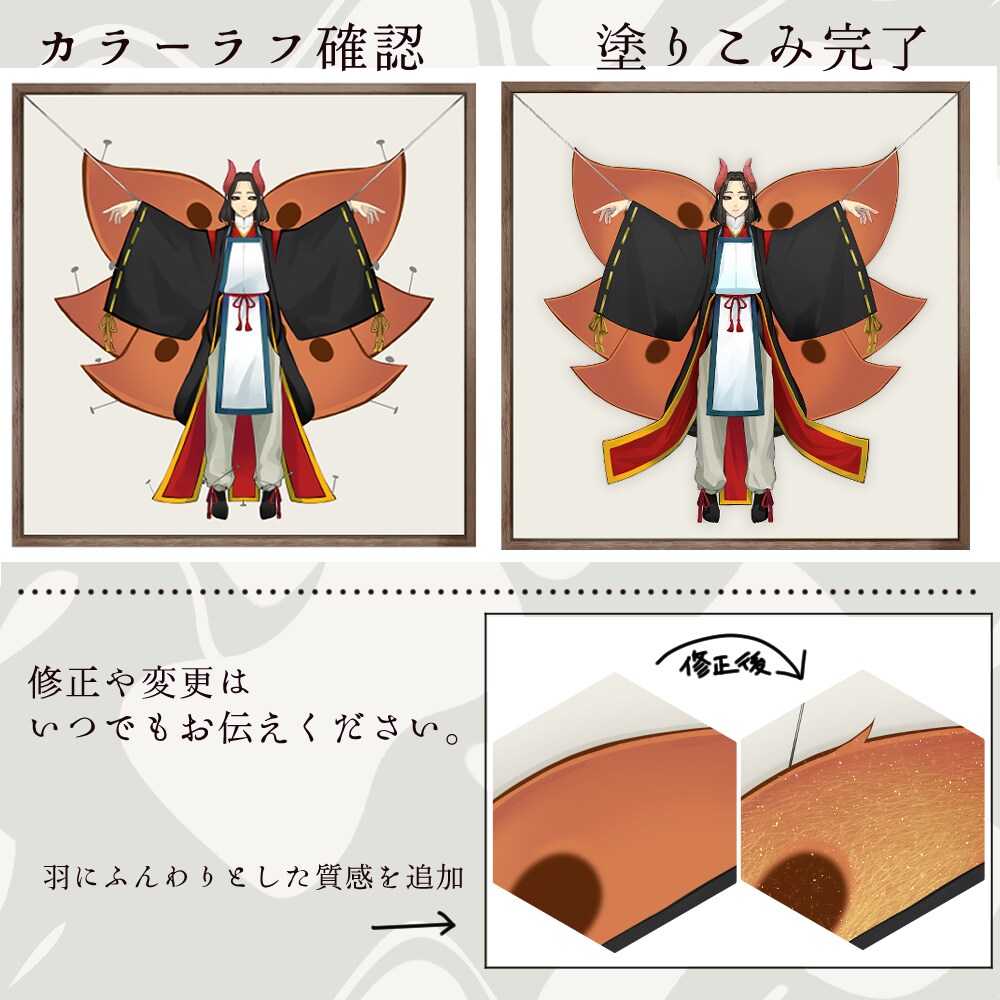 全身立ち絵制作します 大切なキャラクターを「一緒」に制作しましょう。 イメージ4