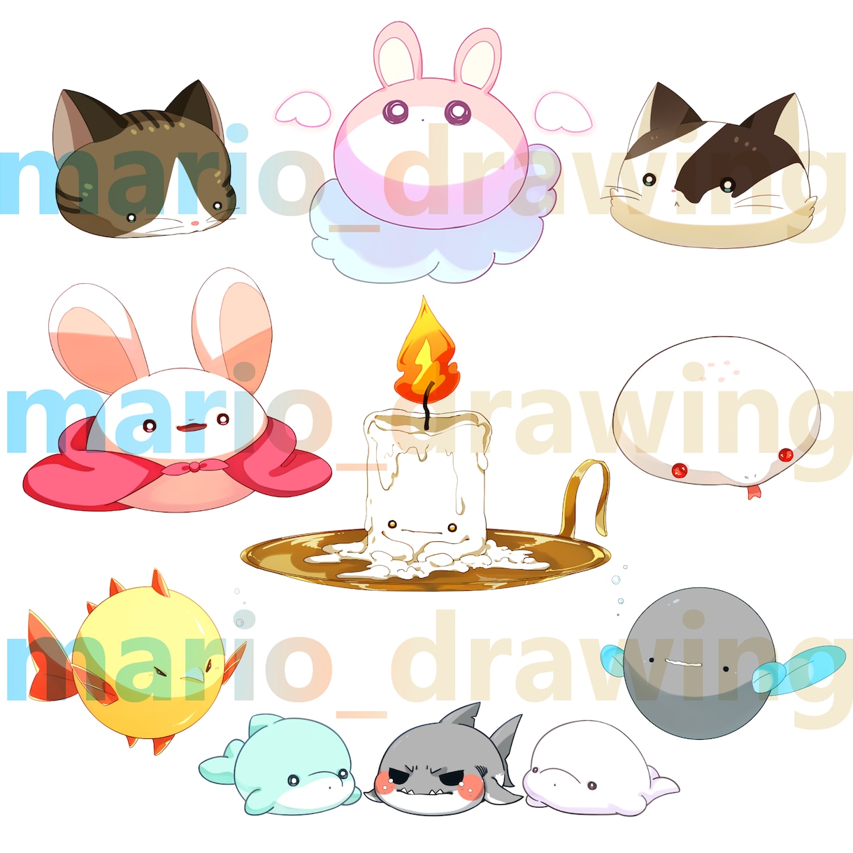 むにむに/ぴよぴよ制作いたします あなただけの1頭身オトモキャラお作りします♪ イメージ4