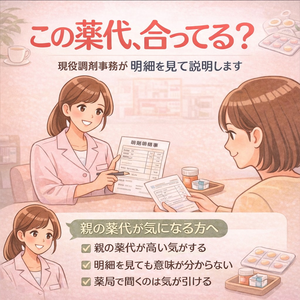 調剤薬局の支払い明細を分かりやすく説明します 親の薬代が気になる方！支払いの内訳を丁寧に解説 イメージ1