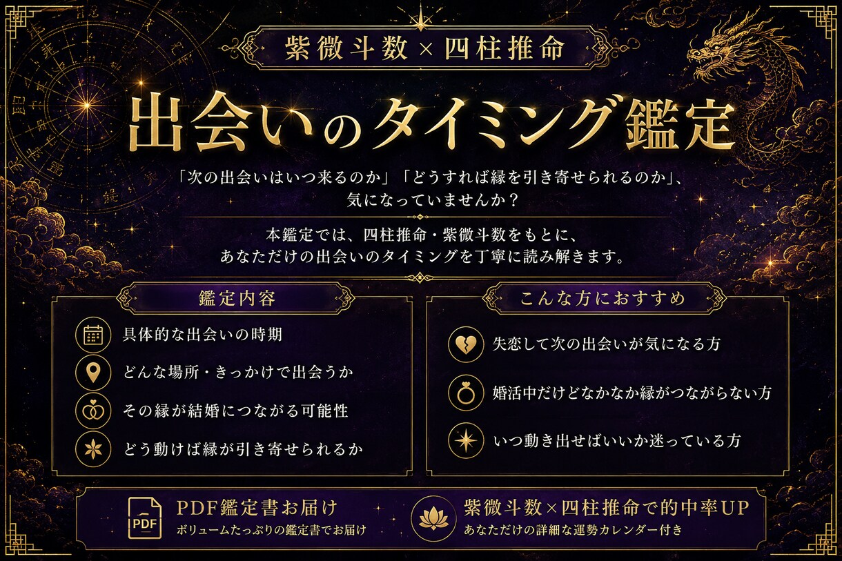 次の出会いはいつ？恋愛タイミング鑑定します 出会いの時期・場所・縁の引き寄せ方を鑑定します イメージ1