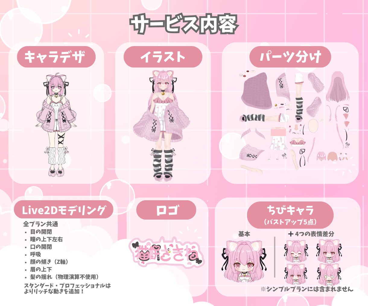 Vtuber制作！全工程セット販売いたします かわいい女の子をキャラデザ・モデリング制作します！ イメージ4