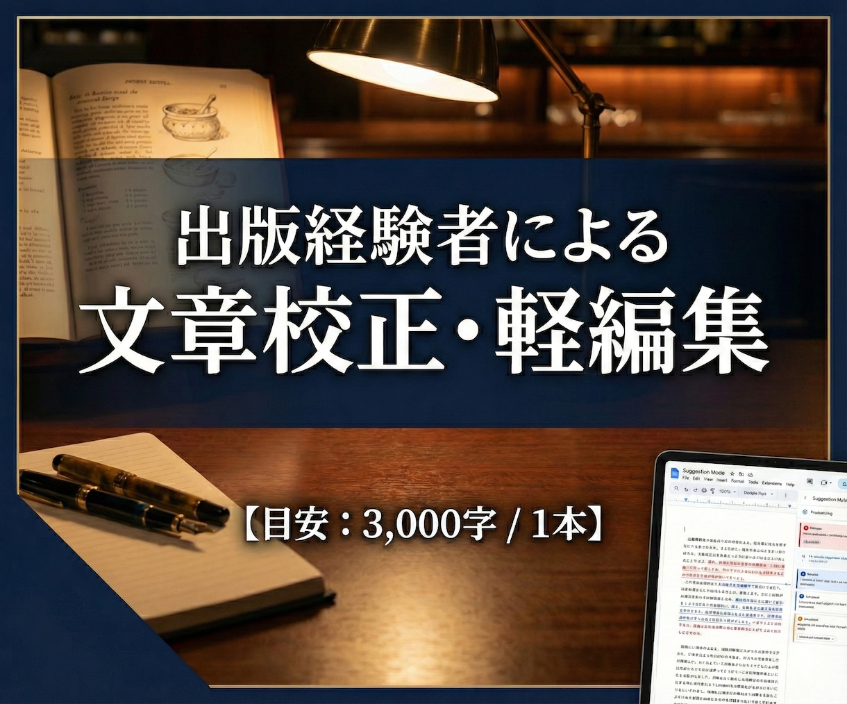 出版経験者が文章を校正・編集します 校正＋軽い編集＋見出し案で、読みやすく伝わる文章に整えます イメージ1