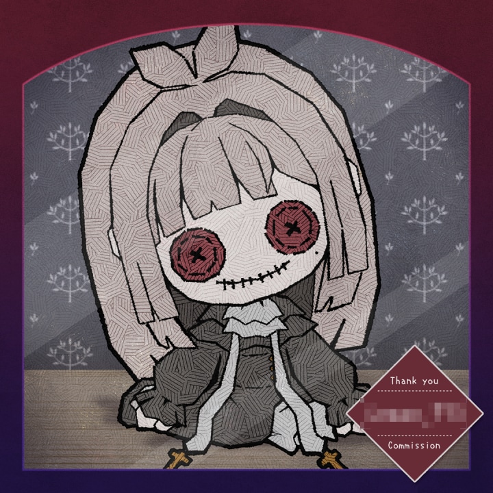 量産型/おすわり人形風ミニキャライラスト作成します 少しダークなミニキャライラストで、グッズ化にもおすすめです！ イメージ2