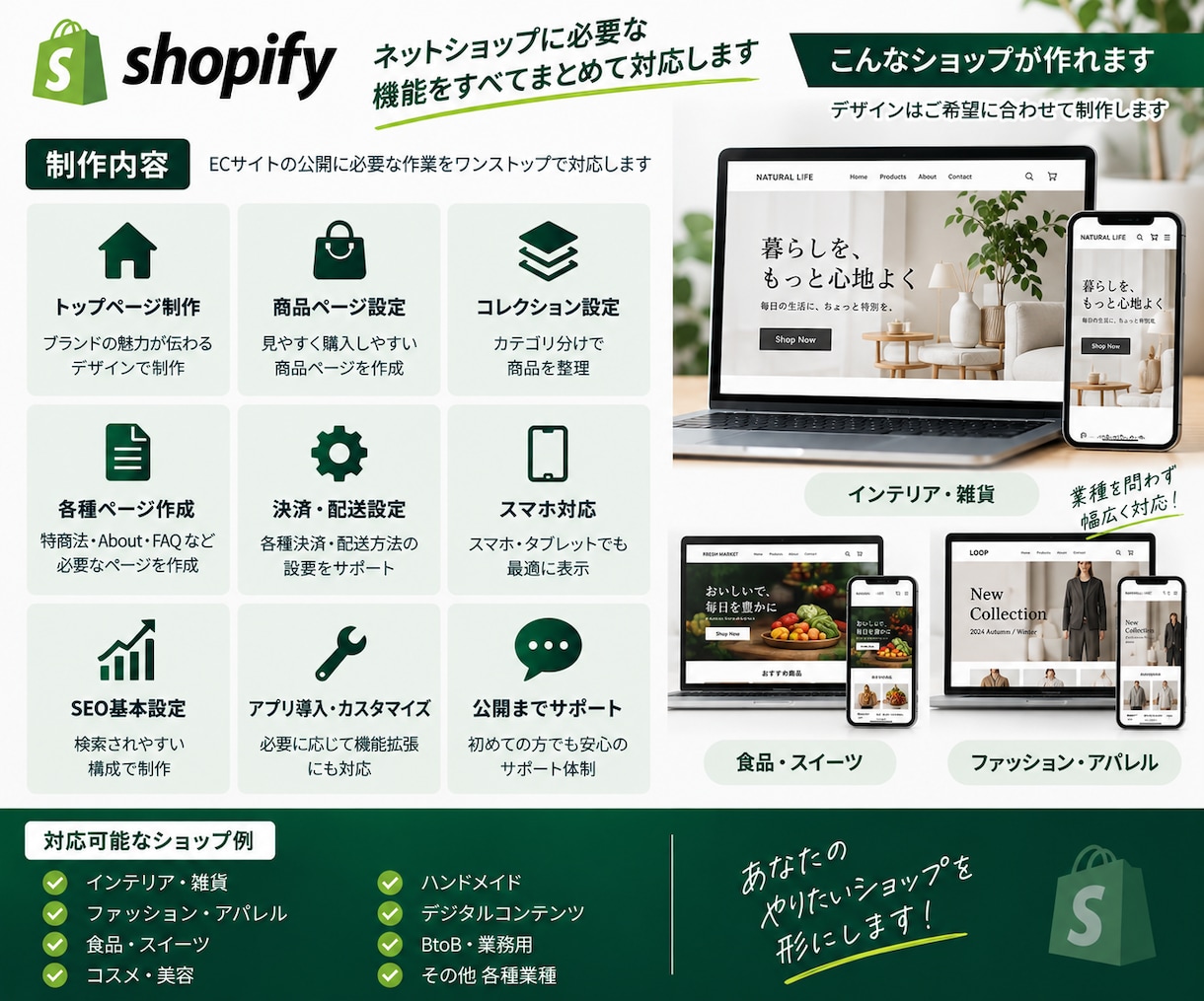 ShopifyでECサイトを制作しますます 低価格で本格的なネットショップを構築します イメージ2
