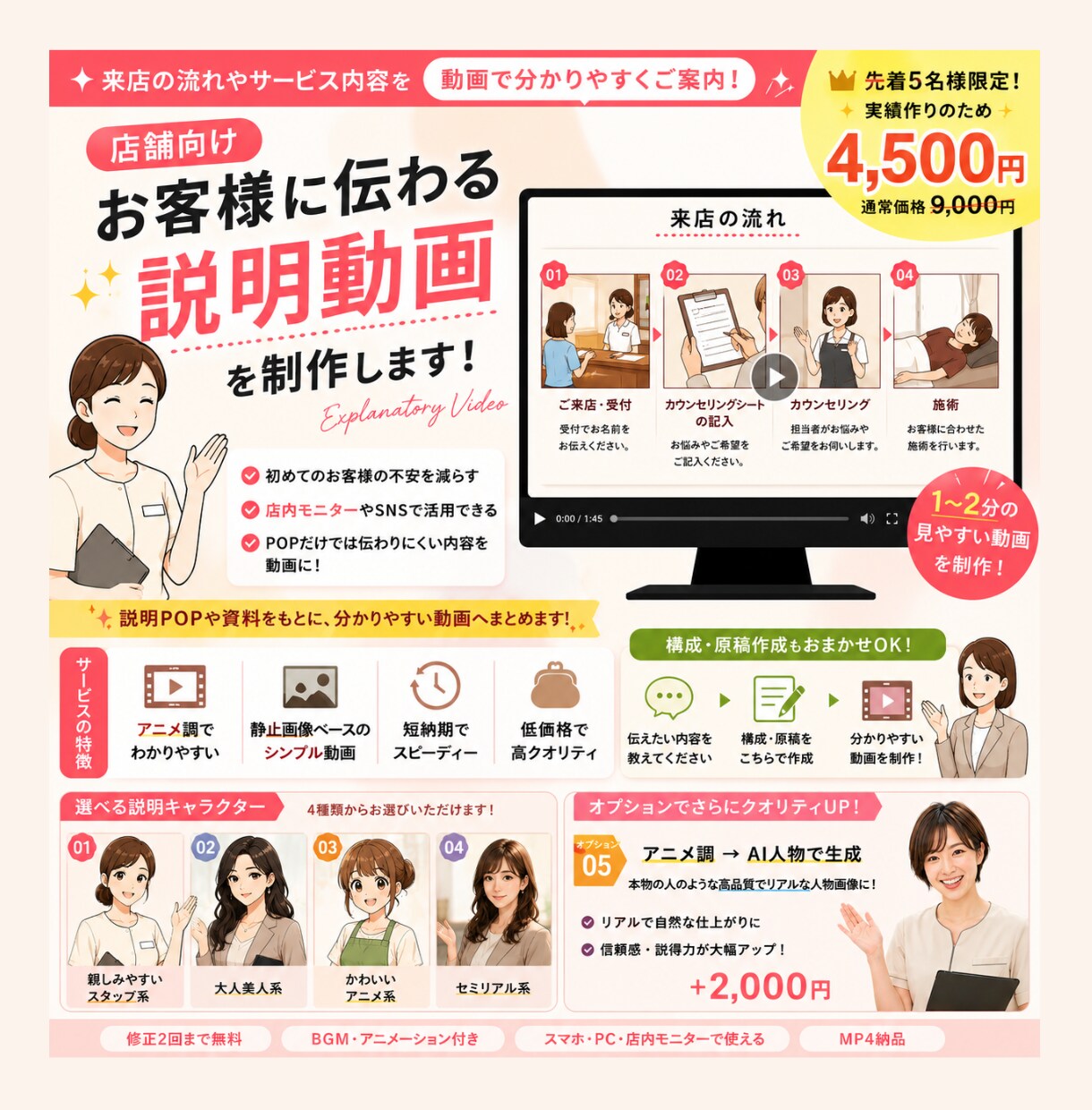 お客様に伝わる説明動画制作します 【店舗向け】お客様に伝わる説明動画を制作します【アニメ】 イメージ1