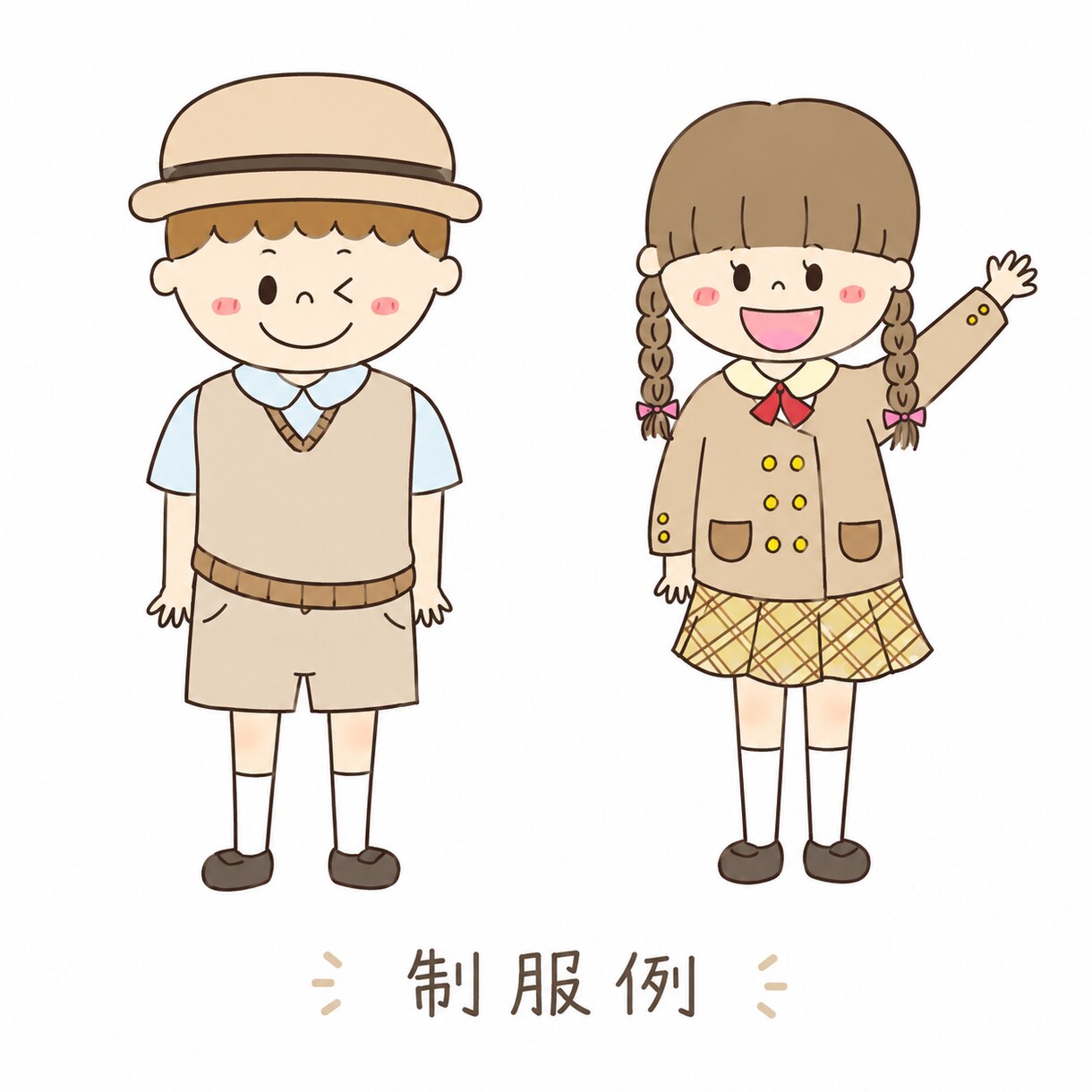 幼稚園･保育園で使えるイラスト描きます 園の制服、体操服、特別なポーズなんでも可能！ イメージ3