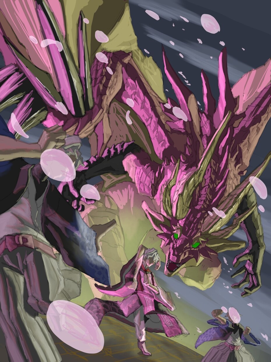 かっこいいドラゴンの一枚絵を作成します 他にないイラストを比較的安価で イメージ1