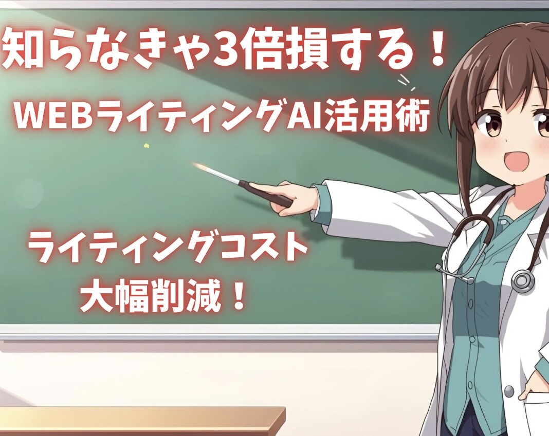 知らなきゃ損する！AI×ライティング伝授します 無料AI有効活用法！時短で効率アップ！ イメージ1