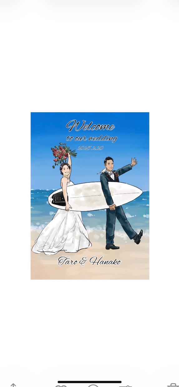 結婚式の似顔絵ウェルカムボード描きます 前撮りしてなくても大丈夫！好きな衣装や表情にチェンジ♪ イメージ10