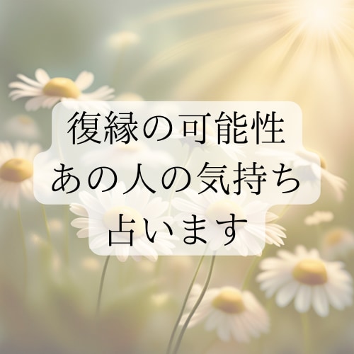 復縁の可能性をやさしく占います 心をそっとのぞいて、復縁へのヒントをお伝えします。 イメージ1