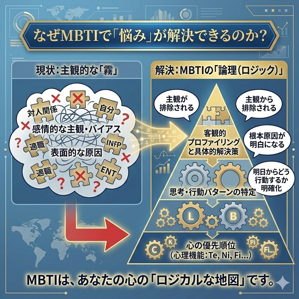 共感だけじゃ終わらない。MBTIで本質を分析します 盲点・矛盾・本当の原因を見抜きます イメージ4
