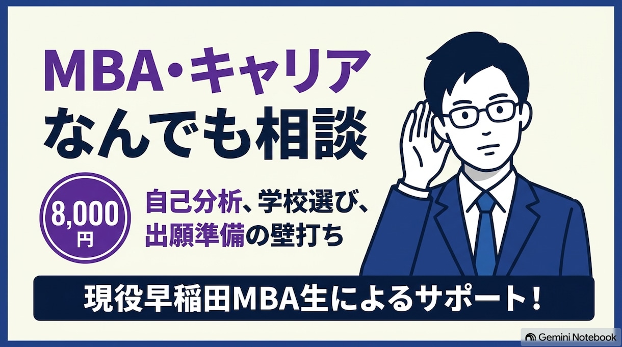 キャリア相談お受けします 自己分析、MBA学校選び、MBA出願準備の壁打ちに！ イメージ1