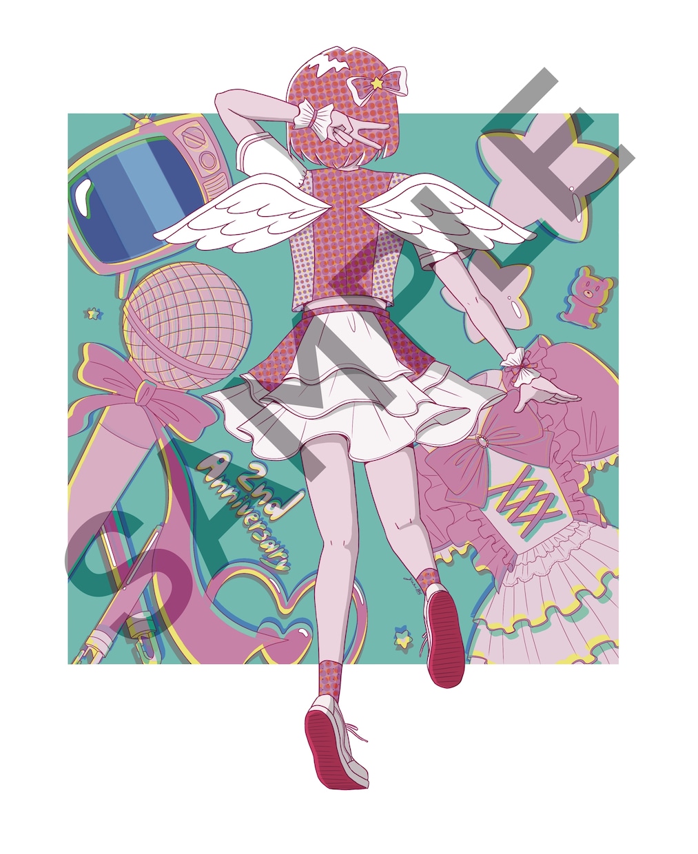 ポップ/チルい系/エモ系な可愛いイラスト描きます 可愛い女の子のイラスト★アイドルT制作実績あり イメージ5