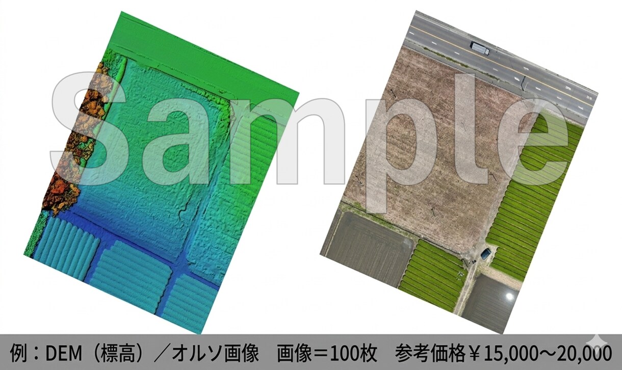 点群・3Dモデル・オルソ画像を作成します ドローンで撮影した画像から写真測量技術を用いた処理 イメージ2