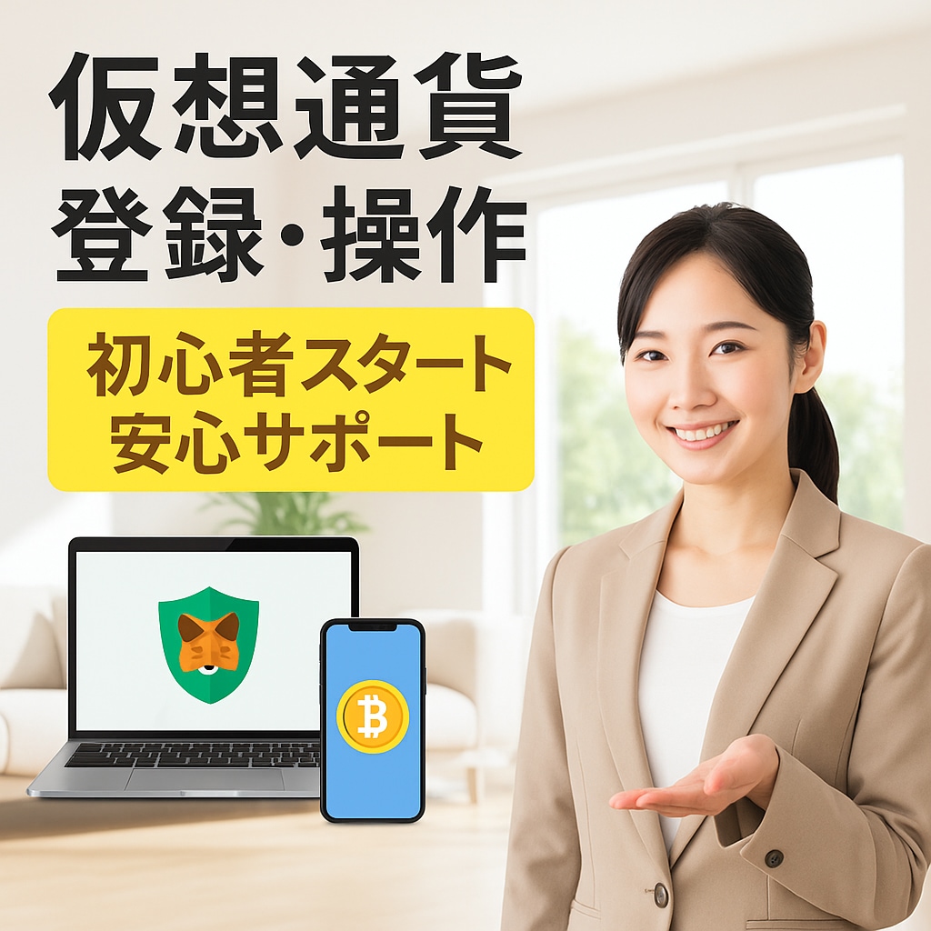 仮想通貨ウォレットを初心者向けにサポートします メタマスクなどの登録〜初期設定まで、優しく一緒に進めます！ イメージ1