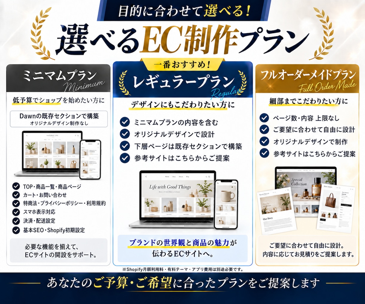 Shopifyで初めてのECサイトを制作します 小規模事業者向け｜商品登録・決済・配送設定から公開まで対応 イメージ4