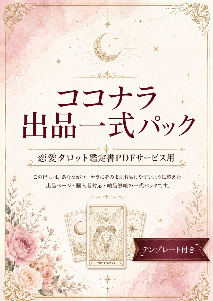 恋愛タロット鑑定書PDFの作り方をお届けします 初心者でも迷わない！テンプレ付き鑑定書PDF出品ガイド イメージ8