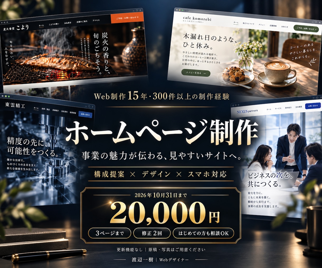 伝わるホームページを丁寧に制作します 10月末まで2万円｜3ページ・スマホ対応・修正2回 イメージ1