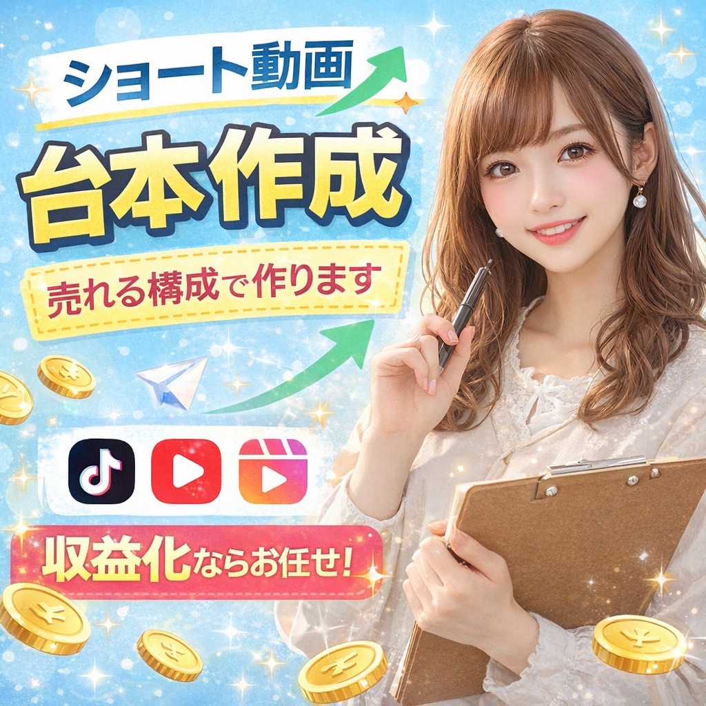 初心者OKショート動画台本を“丸投げ”で作成します TikTok・YouTube・Reels対応 イメージ1