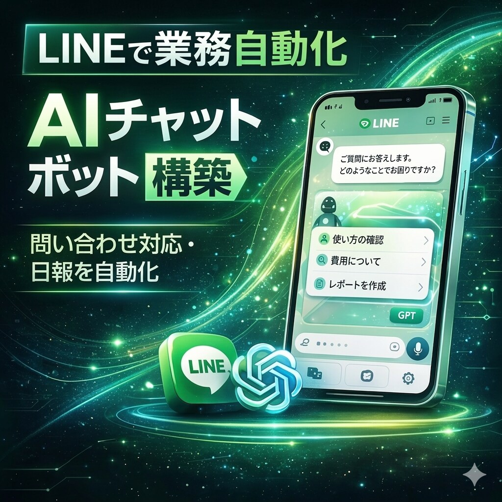 LINE×ChatGPTで業務自動化Bot作ります 問い合わせ対応や業務をAIで自動化 イメージ1