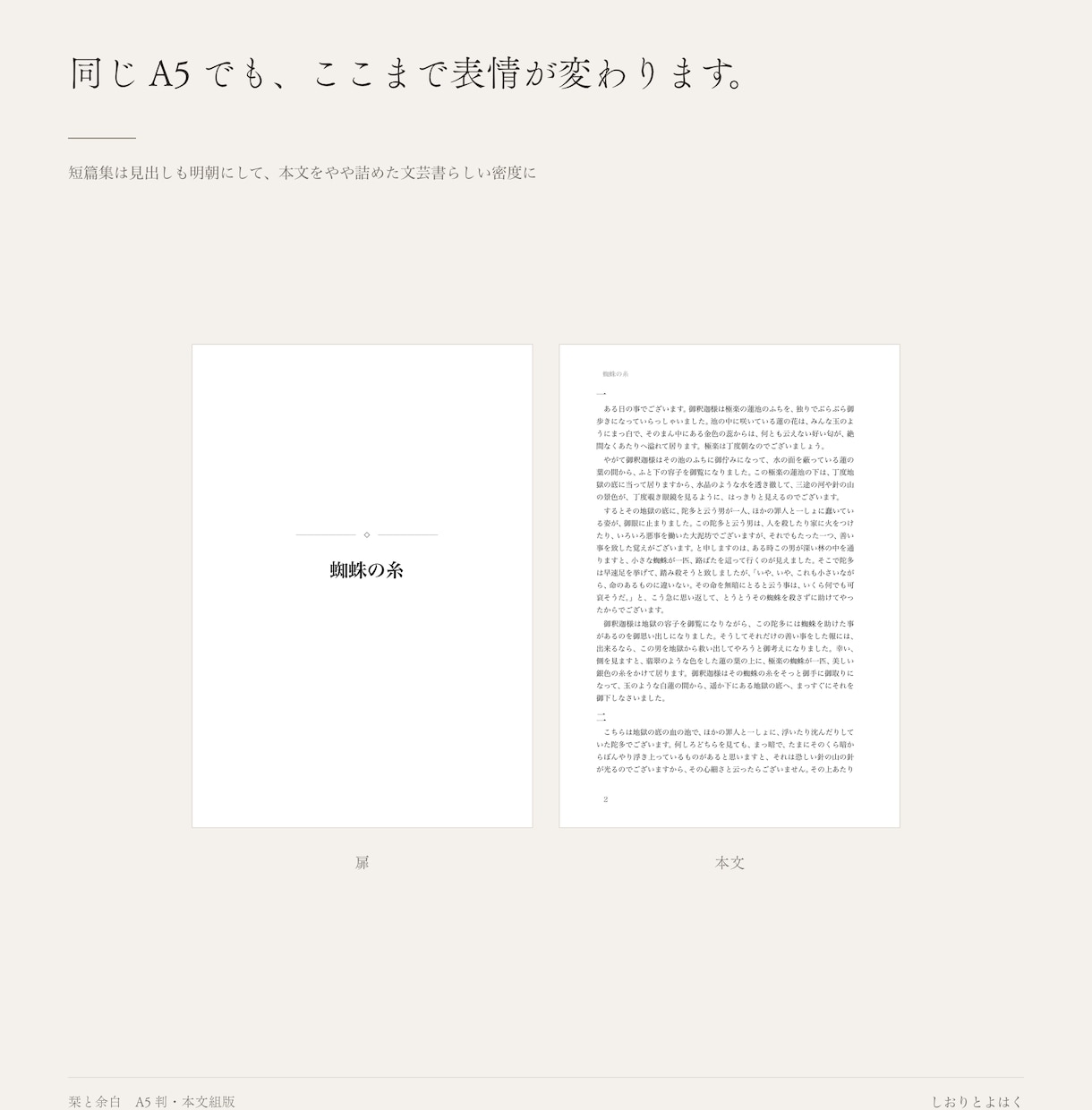 エッセイ・自費出版の本文をA5の本に組みます 書き上げた原稿を、そのまま印刷所へ出せる形に イメージ6