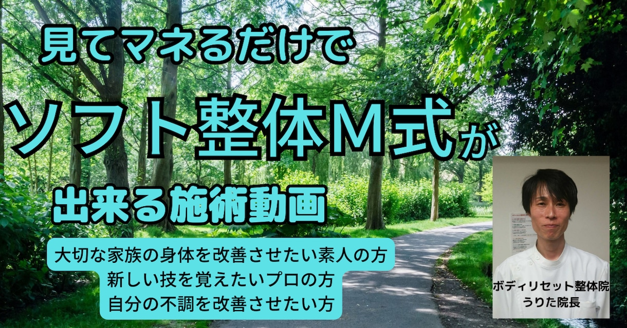 整体講習動画＋教科書コンテンツ販売ます いつでもどこでもあなたの都合で、見て真似るだけ簡単整体講習会 イメージ2