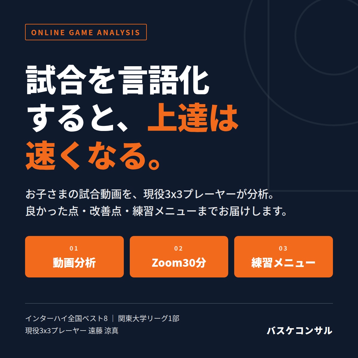 バスケの試合動画を現役選手が分析します 子どもの試合動画を分析し、自主練メニューを作ります イメージ2