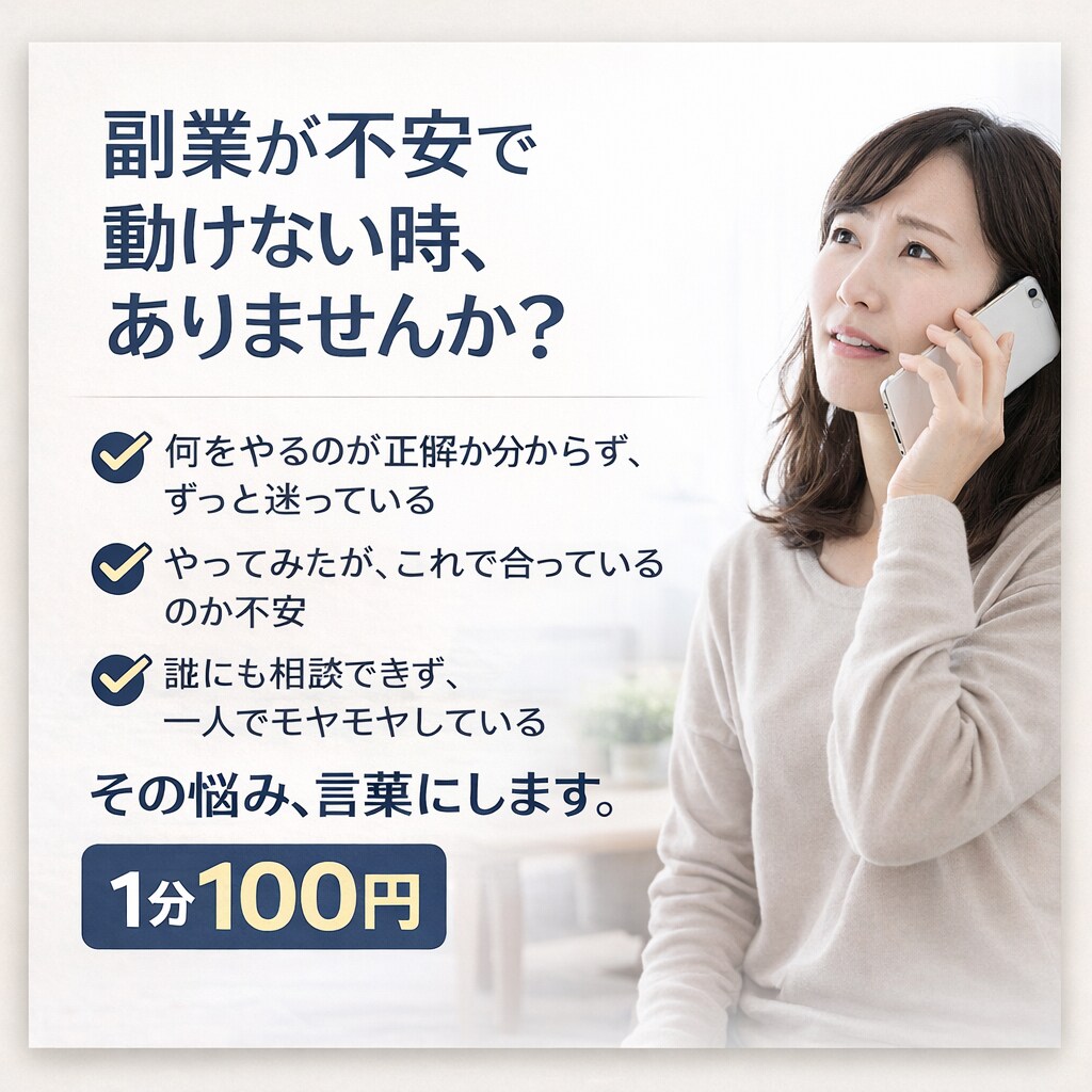 副業の迷いを一緒に整理します 何が問題か分からない状態を言葉にします イメージ1