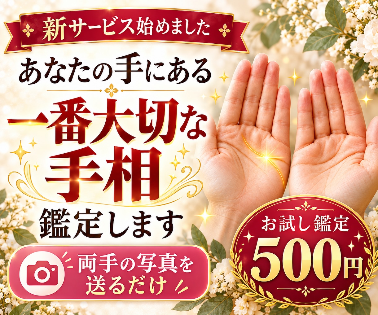 あなたの手にある『一番大切な手相』を鑑定します 両手から今のあなたに伝えたい手相を1つ読み解きます イメージ1