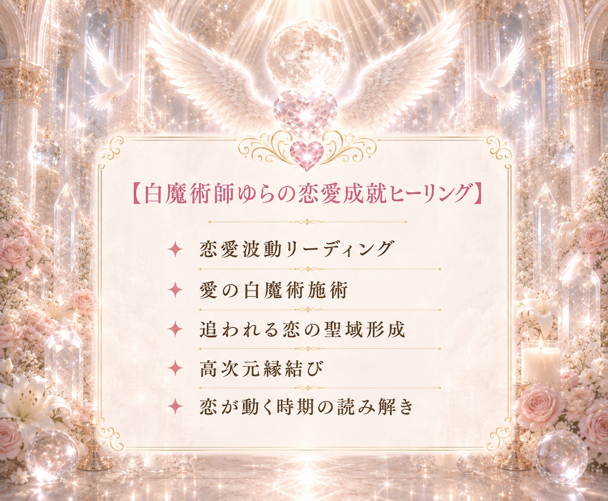 片思い成就✦追われる恋へ白魔術ヒーリングします 恋愛成就・縁結び・恋愛占い｜愛される光の波動を届けます イメージ4