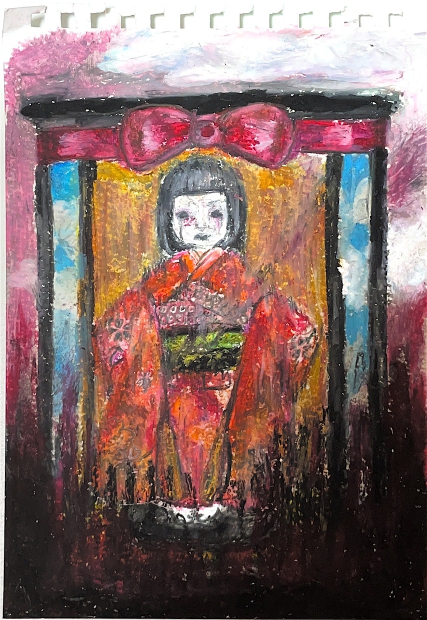ゆるかわ×ほんのりホラーなイラストを制作します クレヨンの温かみで描く、かわいくてちょっぴりほらーな世界 イメージ2