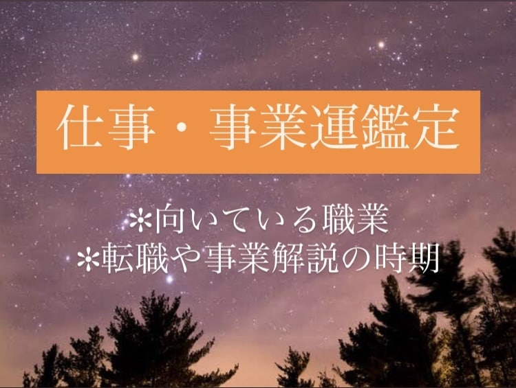 あなたの仕事運、転職、開業などを詳細に占断します 向いている職業、転職や開業に適した時期など詳細に占います✻ イメージ1