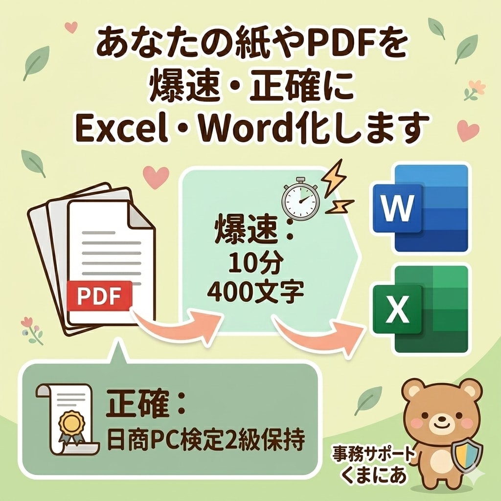 10分400字の爆速タイピングでデータ入力します ビデオ面談なし。チャット完結で爆速・正確に入力します イメージ1