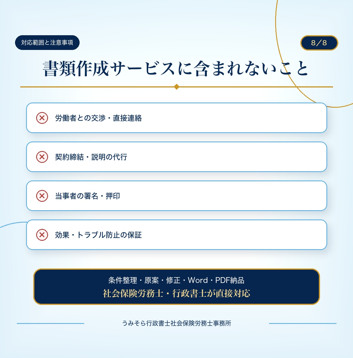 社労士兼行政書士が雇用契約書を作成します 基本13,000円｜原案通常3営業日・お急ぎ1営業日 イメージ8