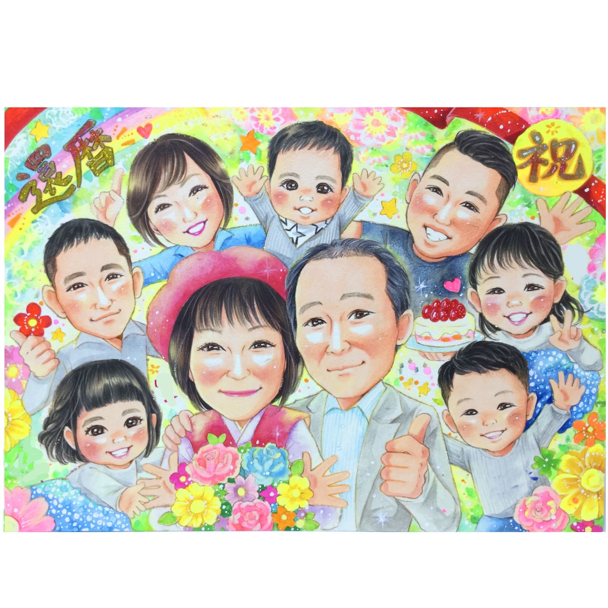 大人数も！優しいタッチの柔らかい似顔絵を描きます 還暦/結婚式/プレゼント/カップル/ペットなど イメージ4