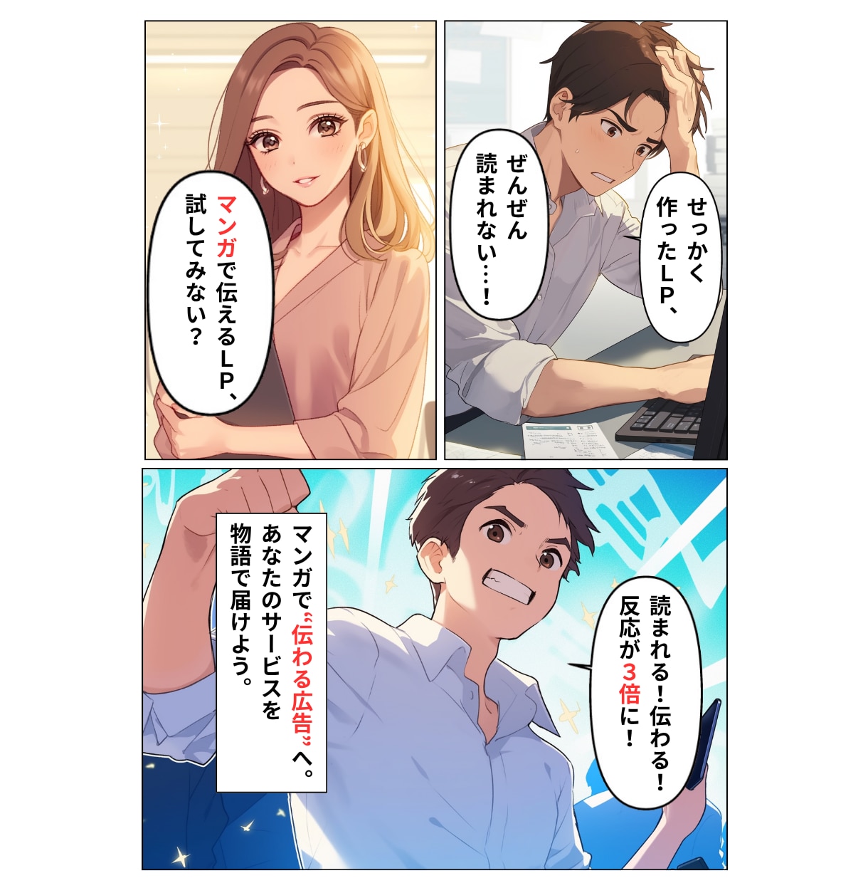 マンガで伝わる広告LP・販促ページ制作します 一目で伝わる！AI×マンガで心を動かす販促デザイン イメージ2
