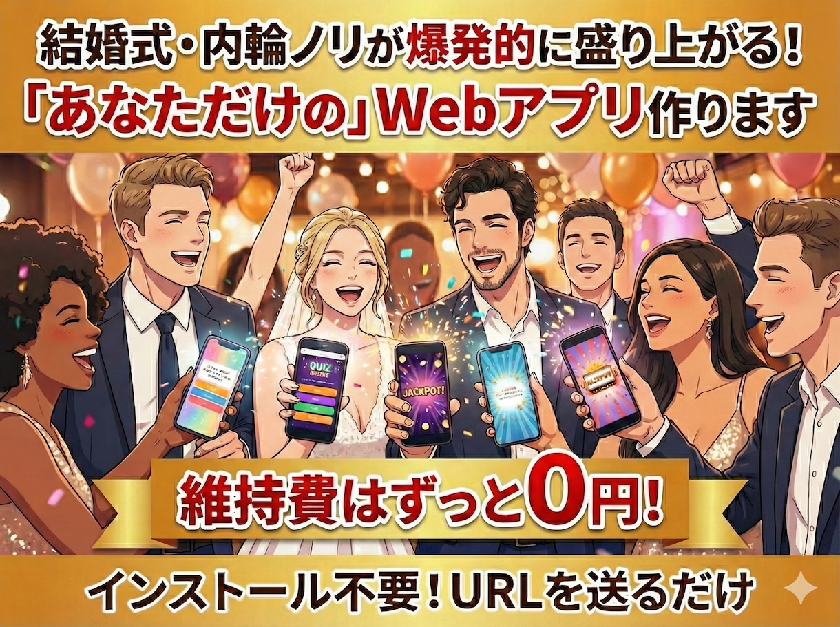 維持費0円！サークルや内輪ノリで輝くアプリ作ります 飲み会や友人遊び等が盛り上がる！あなただけのWebアプリ開発 イメージ1