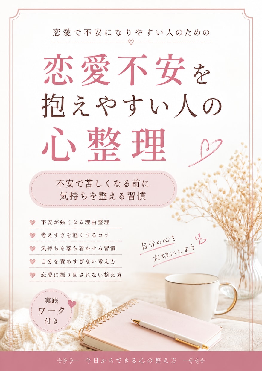 恋愛不安を抱えやすい人の心整理できます 不安で苦しくなる前に気持ちを整える習慣 イメージ1