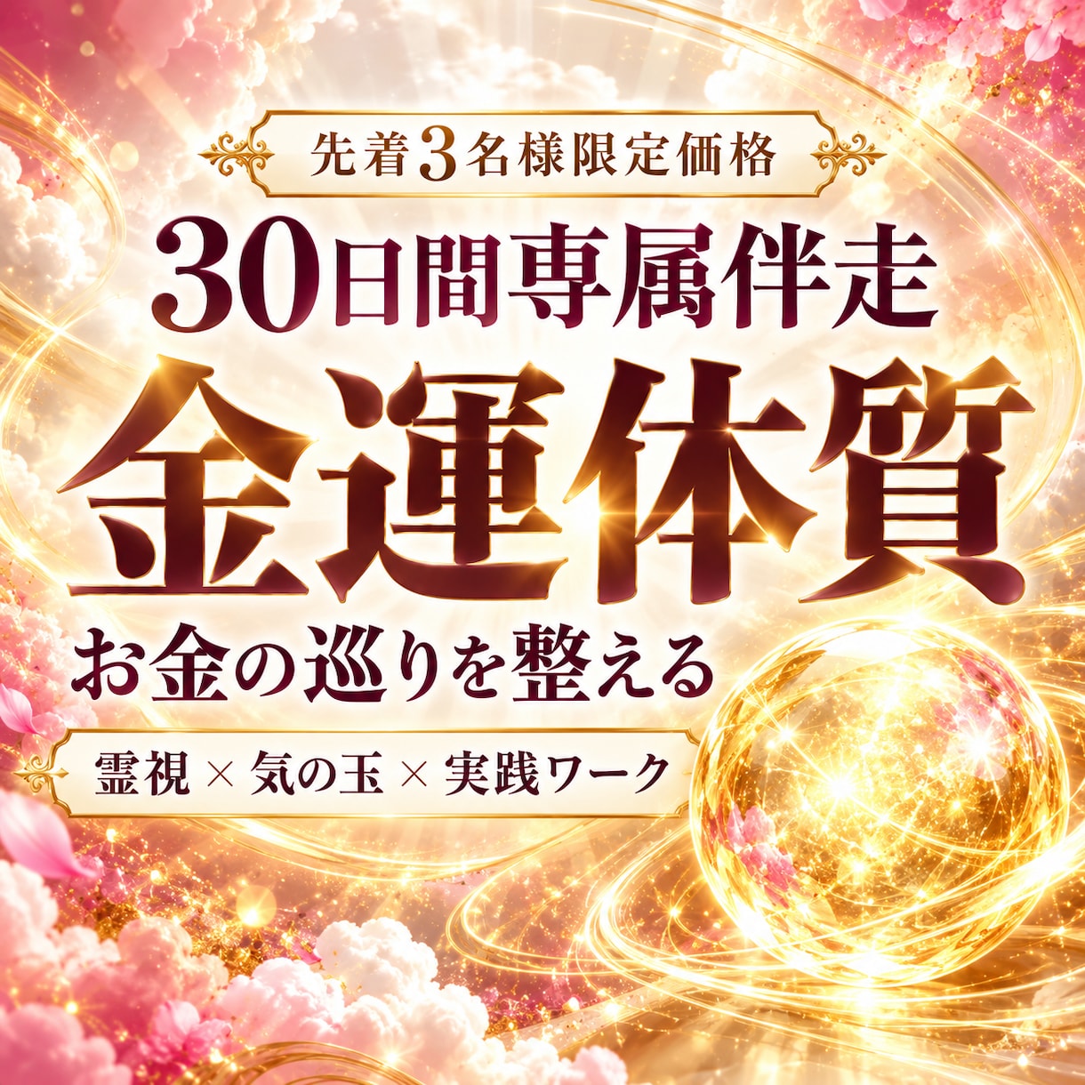 特別30日お金の巡りを整え豊かな金運体質へ導きます 我慢と罪悪感を徹底デトックス。実践ワークと気の玉で金運を覚醒 イメージ1