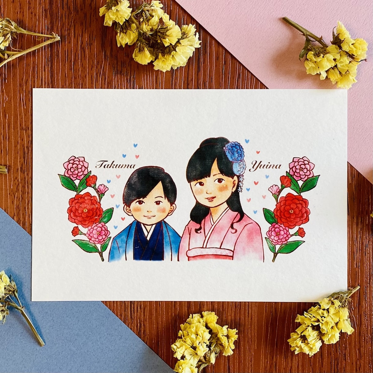 ほっこりあたたかな似顔絵ポストカードお描きします 飾りやすくプレゼントにもピッタリ！ イメージ8