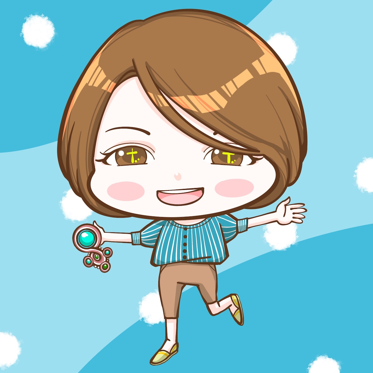 ブログアイコンアイコンなどに最適に描きます 格安差分で動きのある似顔絵になり動画やHPなどにオススメです イメージ2