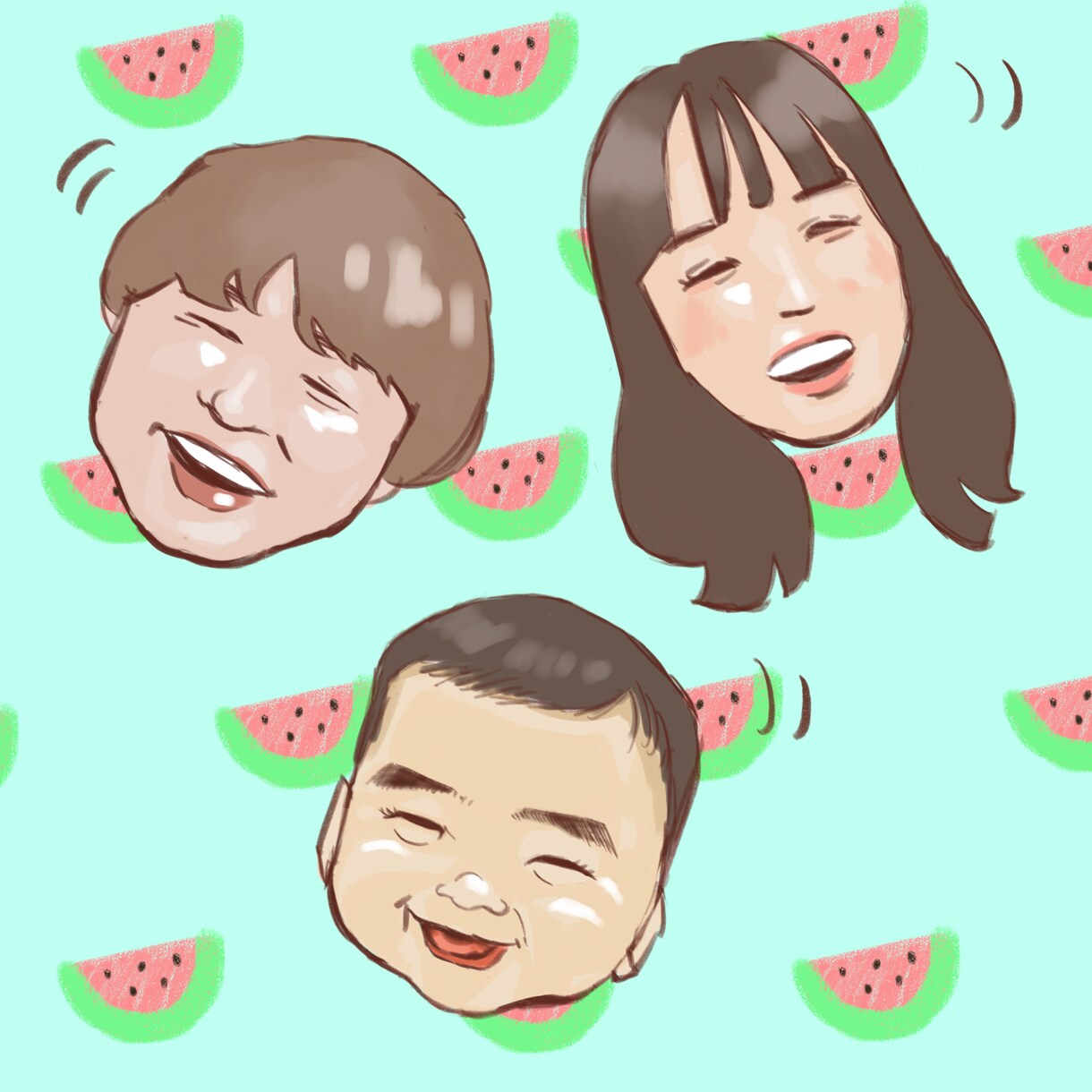 家族の素敵な似顔絵描きます ご結婚、ご出産、カップル、夫婦の記念日などに！ イメージ1