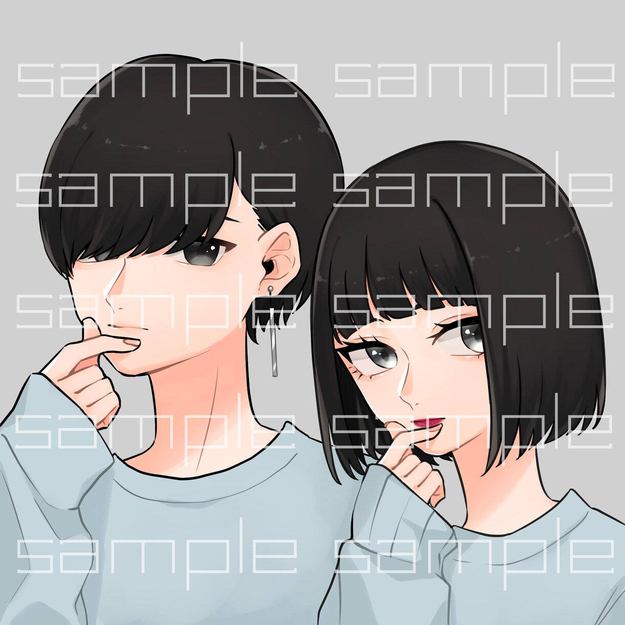 顔が良いオリジナルイラスト描きます イケメン美少女／創作／似顔絵／アイコン以外も承ります！ イメージ3