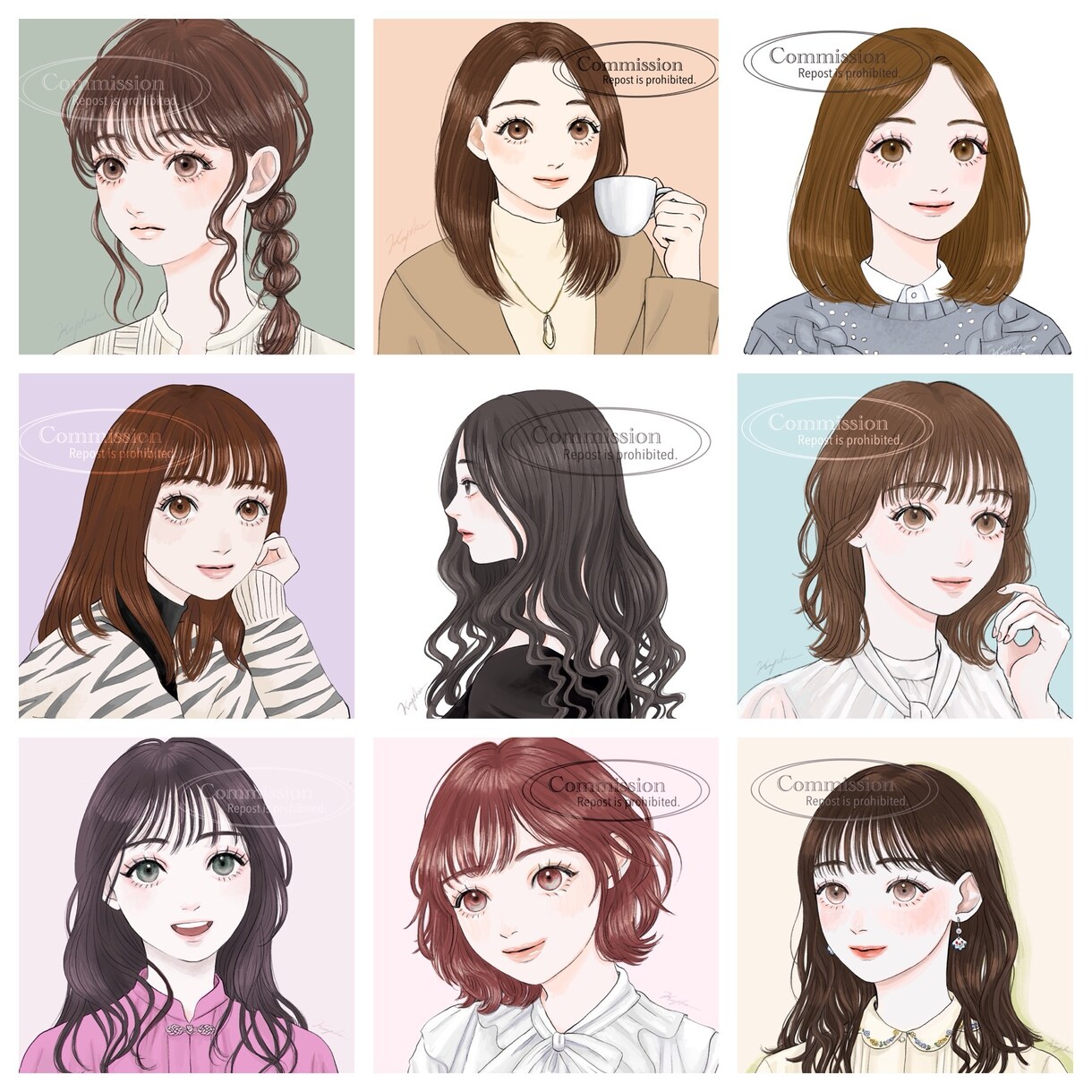 シンプル塗りで大人かわいいイラストお描きします 似顔絵OK！簡単なアクセサリー無料です♡ イメージ6