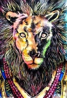 手描きで動物に宝石の装飾イラスト描きます お好きな動物にキラキラ宝石のネックレスなど イメージ1