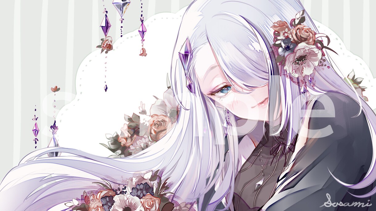 サムネ・アイコン・ヘッダー等のイラスト描きます キャラクターに合わせてオーダーメイドでお花盛りできます！ イメージ4