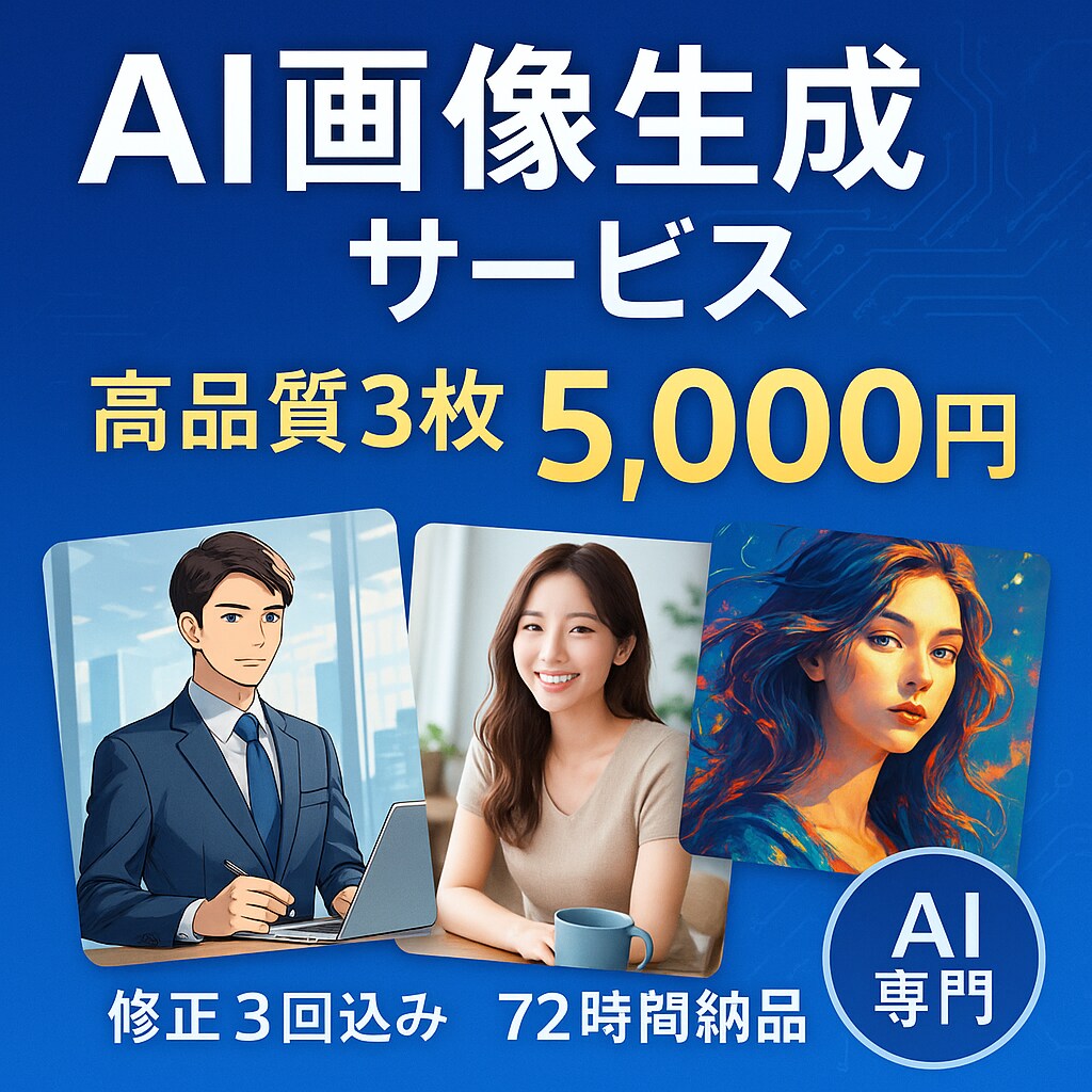 画像生成3枚｜修正3回込み｜72h以内に納品します SNS映えするビジュアルで差別化！最新技術×創作センス！ イメージ1