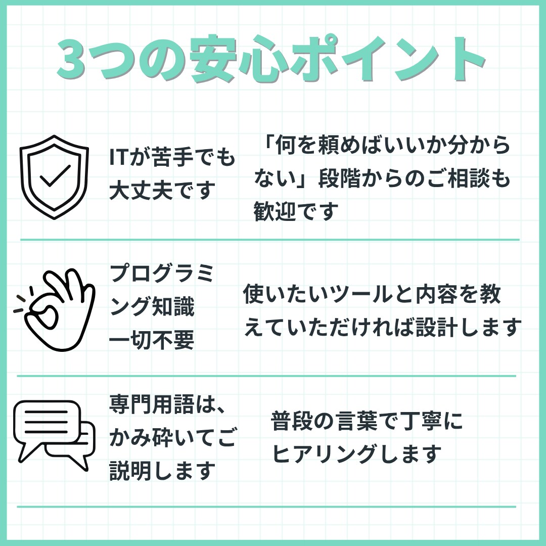 その繰り返し作業、自動化します 相談しながら、あなただけの自動化を一緒に イメージ6
